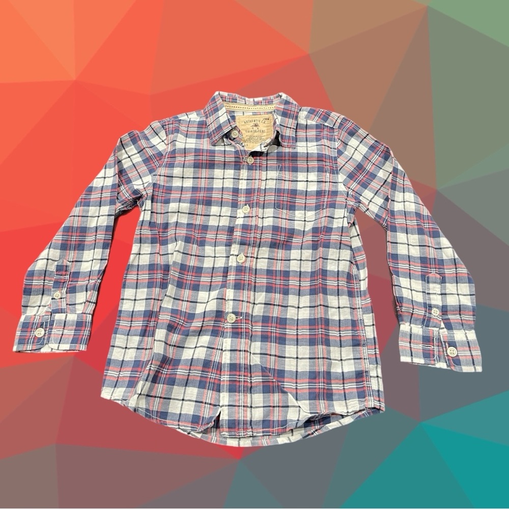 Zara Kids Plaid Long Sleeve Button Down Size 4 - 5 Years 110 cm Authentic Co.